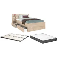 Vente-unique Bedframe hout natuurlijk licht 120 x 190 cm