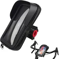 LONGZIMING -Waterdichte Fiets Telefoonhouder met Regenhoes – 360° Draaibaar – Touchscreen Bediening – Geschikt voor Alle Sturen – Met Opbergruimte en Zonneklep