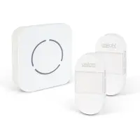 Delight Draadloze Deurbel Zonder Batterijen – Kinetisch – 2 Buitenknoppen – 36 Melodieën – LED Indicator – Wit - 1 Stuks [55332WH-2]