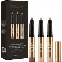 Meroda Cosmetics Meroda Mini Eye Shimmer Kit – Oogschaduw & Highlighter Stick Set – 3 Kleuren: Mauve, Champagne & Pearl – Waterproof & Crease-proof – Travel Size