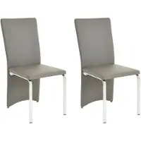 Notio Living Britta-Eetkamerstoel - Set van 2 - Grijs PU