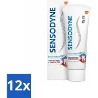 Sensodyne 12 x - Tandpasta - Gevoeligheid & Tandvlees - Extra Fresh - 75 ml - Tandpasta Gevoelige Tanden - Tandvleesproblemen - Tandplak - Gevoelige Tanden - Tandvleesverzorging