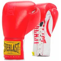 Everlast Fse 1910 Sparring Laced Leather Artificial Boxing Gloves Rood 16 oz