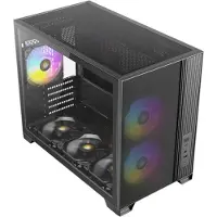 Antec FLUX M, midi-tower computerbehuizing, geschikt voor ATX/Micro-ATX/ITX moederborden, zwart