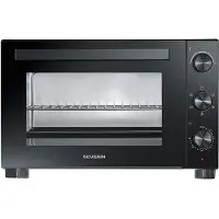 Severin TO 2076 Bak- en Toastoven – 46 Liter – Hetelucht – Pizzasteen – Draaispit – Zwart