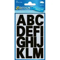 Avery etiketten letters A-Z groot, 2 blad, zwart, waterbestendige folie - 7 stuks
