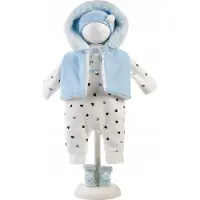 Llorens poppenkleding set blauw wit geschikt voor poppen maat 40 - 44 cm