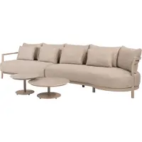 4 Seasons Outdoor Boaz Mykonos modulaire chaise longue loungeset 4 delig keramiek latte