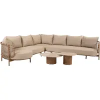 4 Seasons Outdoor Sofie Martinique modulaire hoek loungeset 5 delig keramiek amber