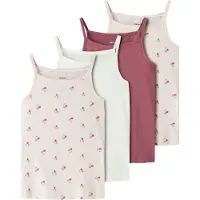 Name it Onderhemd jade groen / magenta / pastelroze / wit