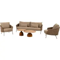 4 Seasons Outdoor June Molina stoel bank loungeset 5 delig teak amber