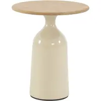 4 Seasons Outdoor June lounge tuintafel hoogglans keramiek creme 45xH55 cm