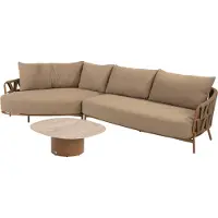 4 Seasons Outdoor Sofie Biarritz chaise longue loungeset 3 delig keramiek amber