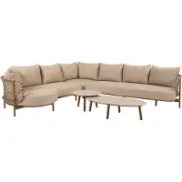 4 Seasons Outdoor Salute Martinique modulaire hoek loungeset 5 delig keramiek amber