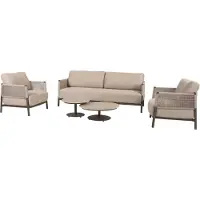 4 Seasons Outdoor Boaz Savanne stoel bank loungeset 5 delig keramiek terre