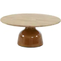 4 Seasons Outdoor June lounge tuintafel hoogglans keramiek caramel 80xH35 cm