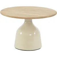 4 Seasons Outdoor June lounge tuintafel hoogglans keramiek creme 60xH40 cm