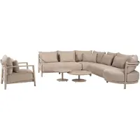 4 Seasons Outdoor Boaz Mykonos modulaire hoek loungeset 6 delig keramiek latte