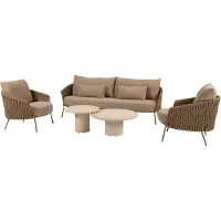 4 Seasons Outdoor Hampton Molina stoel bank loungeset 5 delig mortex amber
