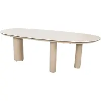 4SO Denia dining tuintafel 240x105xH75 cm met 3 poten printed ceramic latte