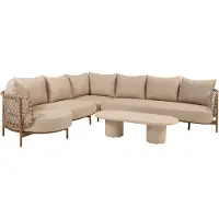 4 Seasons Outdoor Hampton Martinique modulaire hoek loungeset 4 delig Mortex amber