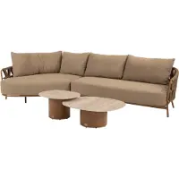 4 Seasons Outdoor Sofie Biarritz chaise longue loungeset 4 delig keramiek amber