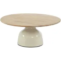 4 Seasons Outdoor June lounge tuintafel hoogglans keramiek creme 80xH35 cm