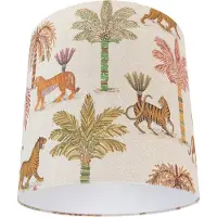 QAZQA Stoffen lampenkap multicolor met dierenprint 40/40/40
