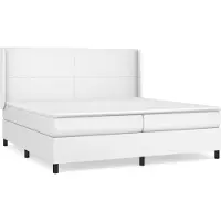 vidaXL Boxspring met matras kunstleer wit 200x200 cm