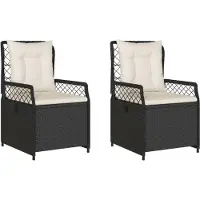 vidaXL Tuinstoelen 2 st verstelbaar poly rattan zwart
