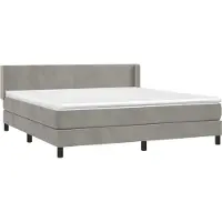 Syfax Boxspring met matras fluweel lichtgrijs 180x200 cm
