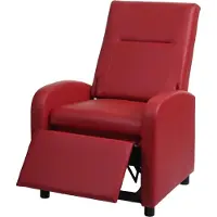 Mendler TV fauteuil -H18, relax fauteuil, kunstleer opvouwbaar 99x70x75cm ~ rood
