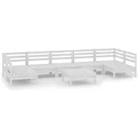 vidaXL 8-delige loungeset voor de tuin, wit, massief hout, grenen