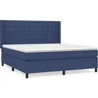 vidaXL Boxspring met matras stof blauw 180x200 cm