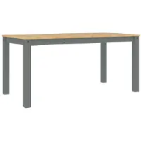 vidaXL Eettafel PANAMA 160x80x75 cm massief grenenhout grijs