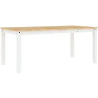 vidaXL Eettafel Corona 180x90x75 cm massief grenenhout wit
