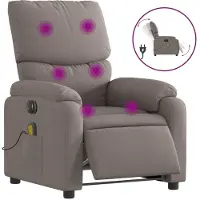 Syfax Massagestoel elektrisch verstelbaar stof taupe