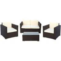 Aktive Table With 2 Armchairs Zwart