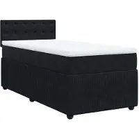 Syfax Boxspring met matras fluweel zwart 90x200 cm