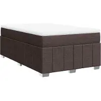 vidaXL Boxspring met matras stof donkerbruin 120x200 cm