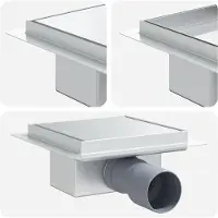 vidaXL 2 in 1 Doucheafvoer Zilver 15 x 15 cm Roestvrij staal 304
