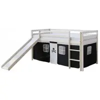 Homestyle4u Hoogslaper - 90x200 cm - Wit - Piraat - Glijbaan