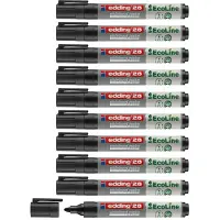 Edding 28 EcoLine whiteboardmarker, ronde punt, navulbaar, zwart, 10 st.