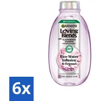 Garnier - Loving Blends - Shampoo - Rice Water Infusion - Glans & Zachtheid - Lang Haar - 300 ml - Voordeelverpakking - 6 stuks