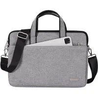Canvas Artisan Laptoptas Zakelijk 15.6 Inch - Laptophoes met Schouderriem - Voor Dames & Heren - Laptop Sleeve met Handvat - Grijs