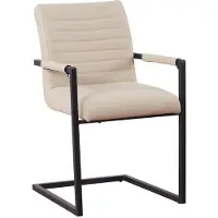 Lizzely Garden & Living SET DEAL: 6 stuks Eetkamerstoel met armleuning beige Noor eco-leer industrieel design eetstoel zetel
