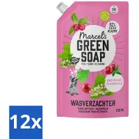 Marcel's Green Soap 12 x Marcel’s Green Soap – Wasverzachter – Patchouli & Cranberry - Navulling – 750 ml - Wasverzachter - Navulling - Patchouli - Cranberry - Wasverzachter Navulling