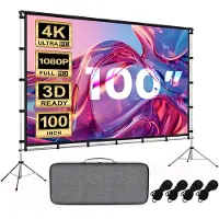 Lumina Projectiescherm 100 inch – Beamer Scherm met Statief – Kreukvrij – Opvouwbaar – Met Draagtas – Voor Binnen & Buiten