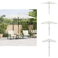 vidaXL - Parasol - met - stalen - paal - 300x200x250 - cm - wit