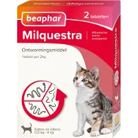 Beaphar Milquestra Kitten - Anti wormenmiddel - 2 tab 0.5 Tot 4 Kg
